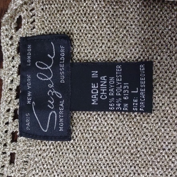 Suzelle Gold Lurex Crochet Sweater Vest - Picture 9 of 9